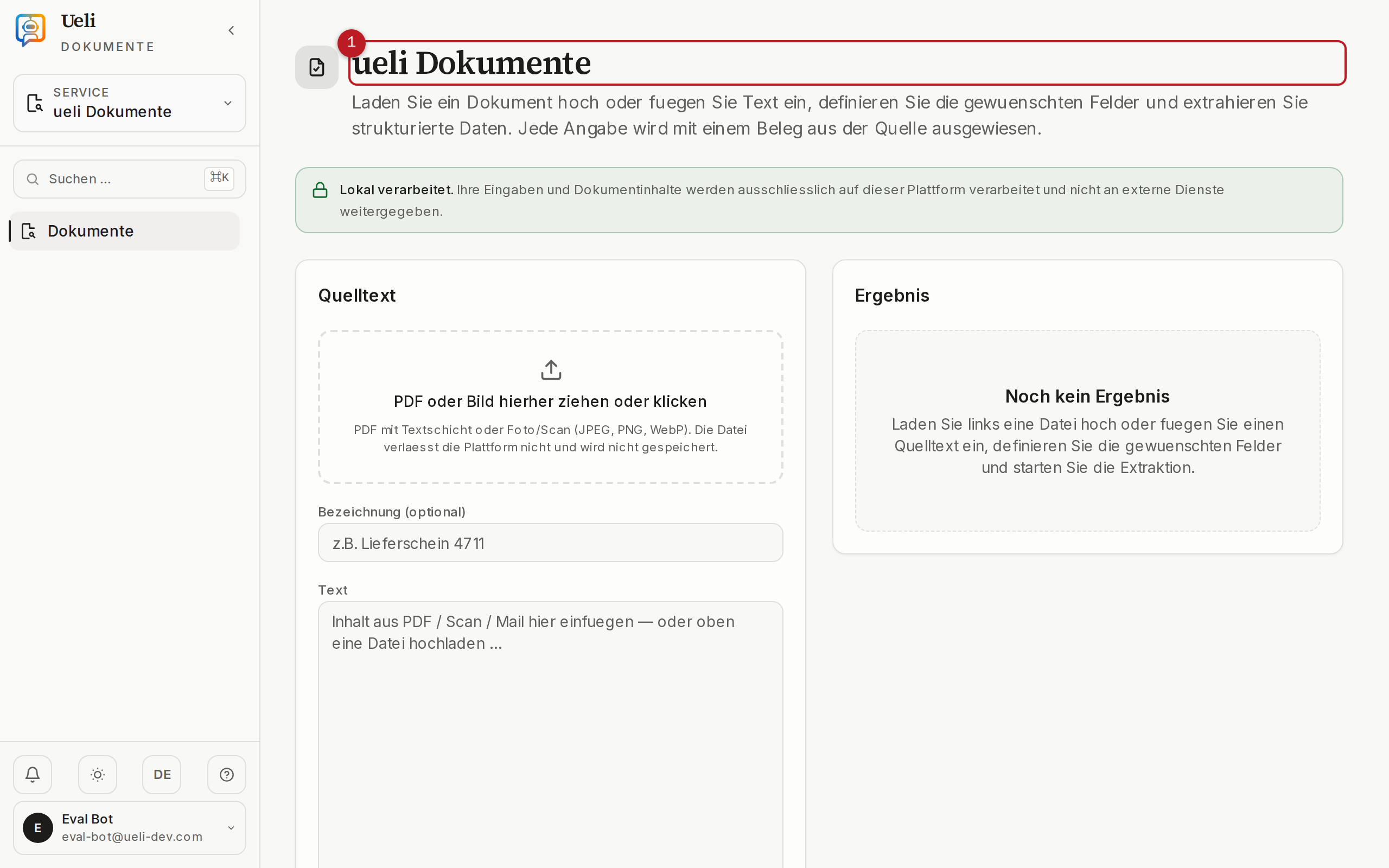 Startseite des Moduls Ueli Dokumente