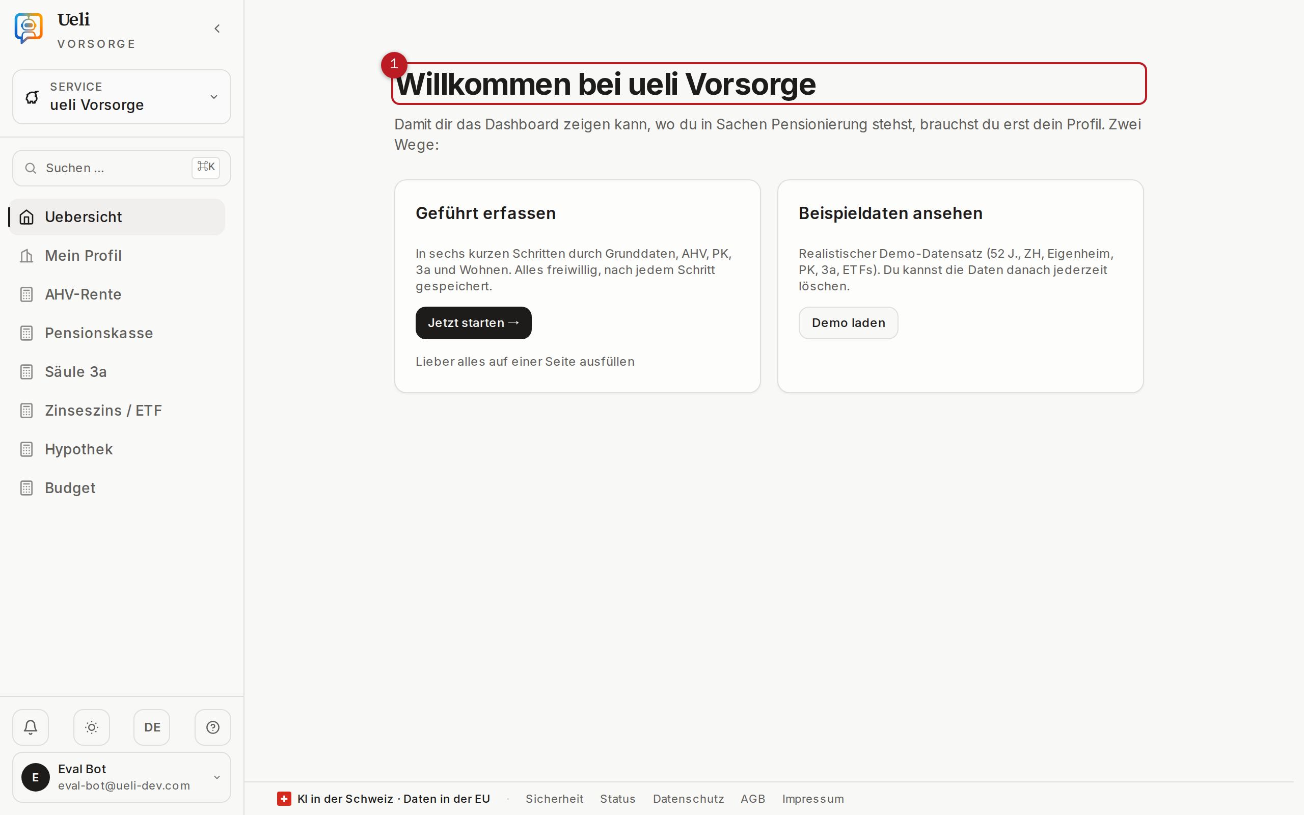 Vorsorge-Dashboard